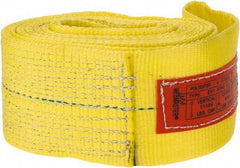 Lift-All - 8' Long x 4" Wide, 11,500 Lb Vertical Capacity, 1 Ply, Polyester Web Sling - 9,200 Lb Choker Capacity, Yellow - Exact Tool & Supply