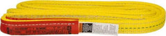 Lift-All - 4' Long x 1" Wide, 6,200 Lb Vertical Capacity, 2 Ply, Polyester Web Sling - 4,900 Lb Choker Capacity, Yellow - Exact Tool & Supply