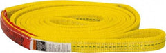 Lift-All - 8' Long x 1" Wide, 6,200 Lb Vertical Capacity, 2 Ply, Polyester Web Sling - 4,900 Lb Choker Capacity, Yellow - Exact Tool & Supply
