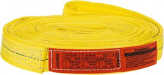 Lift-All - 16' Long x 2" Wide, 12,200 Lb Vertical Capacity, 2 Ply, Polyester Web Sling - 9,800 Lb Choker Capacity, Yellow - Exact Tool & Supply