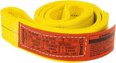 Lift-All - 3' Long x 2" Wide, 12,200 Lb Vertical Capacity, 2 Ply, Polyester Web Sling - 9,800 Lb Choker Capacity, Yellow - Exact Tool & Supply