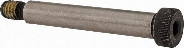 Value Collection - 3/8" Shoulder Diam x 2-1/4" Shoulder Length, 5/16-18 UNC, Hex Socket Shoulder Screw - 4140 Alloy Steel with Nylon Locking Patch, 1/4" Head Height x 9/16" Head Diam - Exact Tool & Supply
