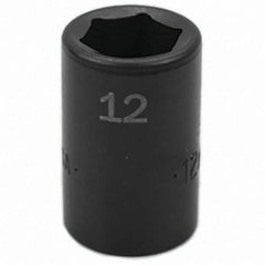 SK - Impact Socket - 3/8"DR 12MM IMPACT SOCKET - Exact Tool & Supply