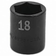 SK - Impact Socket - 3/8"DR 18MM IMPACT SOCKET - Exact Tool & Supply
