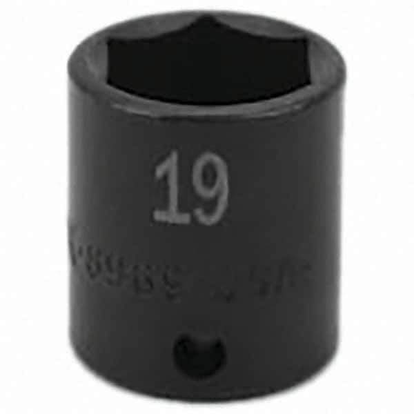 SK - Impact Socket - 3/8"DR 19MM IMPACT SOCKET - Exact Tool & Supply