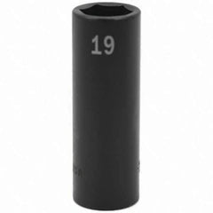 SK - Impact Socket - 1/2"DR 19MM DEEP IMPACT SOCKET - Exact Tool & Supply