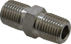 Ham-Let - 1/4" Grade 316 Stainless Steel Pipe Hex Nipple - MNPT End Connections, 7,500 psi - Exact Tool & Supply