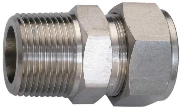 Ham-Let - 7/8" OD, Brass Male Connector - Comp x MNPT Ends - Exact Tool & Supply