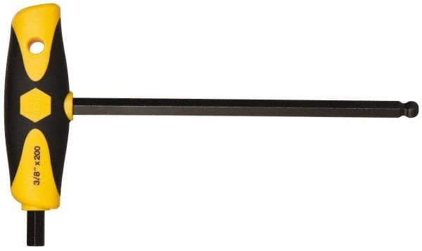 Wiha - 3/8" Hex, T-Handle Cushion Grip, Ball End Hex Key - 7-29/32" OAL, Inch System of Measurement - Exact Tool & Supply