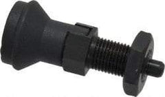 Gibraltar - M10x1, 15mm Thread Length, 5mm Plunger Diam, Lockout Knob Handle Indexing Plunger - Plunger Style D, 17mm Body Length, 47mm OAL, Steel - Exact Tool & Supply