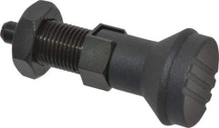 Gibraltar - M16x1.5, 23mm Thread Length, 8mm Plunger Diam, Lockout Knob Handle Indexing Plunger - Plunger Style D, 26mm Body Length, 74mm OAL, Steel - Exact Tool & Supply
