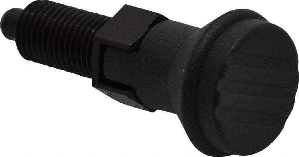 Gibraltar - 3/8-24, 15mm Thread Length, 5mm Plunger Diam, Lockout Knob Handle Indexing Plunger - Plunger Style C, 17mm Body Length, 47mm OAL, Steel - Exact Tool & Supply