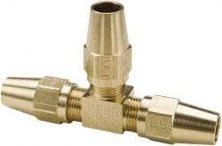 Parker - 1/2" OD, Brass Union Tee - 400 Max Working psi, -65 to 250°F, Comp x Comp x Comp Ends - Exact Tool & Supply