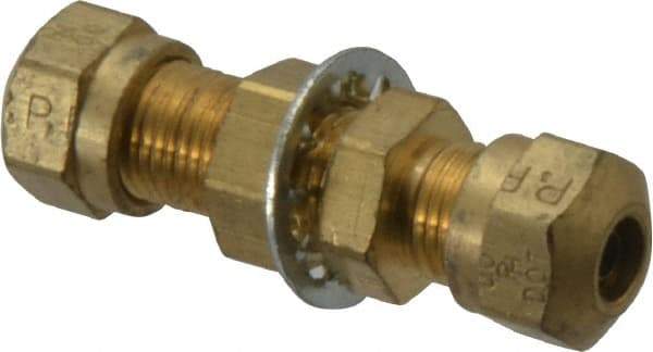 Parker - 1/4" OD, Brass Union - 150 Max Working psi, -40 to 200°F, Comp x Comp Ends - Exact Tool & Supply