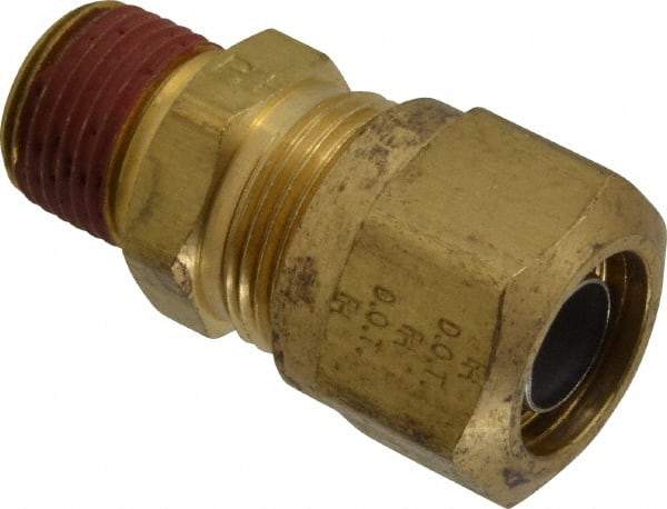 Parker - 5/8" OD, Brass Male Connector - 150 Max Working psi, -40 to 200°F, Comp x MNPT Ends - Exact Tool & Supply