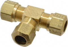 Parker - 1/2" OD, Brass Union Tee - 150 Max Working psi, -40 to 200°F, Comp x Comp x Comp Ends - Exact Tool & Supply