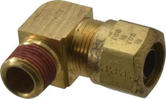 Parker - 5/8" OD, Brass Male Elbow - 150 Max Working psi, -40 to 200°F, Comp x MNPT Ends - Exact Tool & Supply