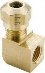 Parker - 5/8" OD, Brass Female Elbow - 150 Max Working psi, -40 to 200°F, Comp x FNPT Ends - Exact Tool & Supply