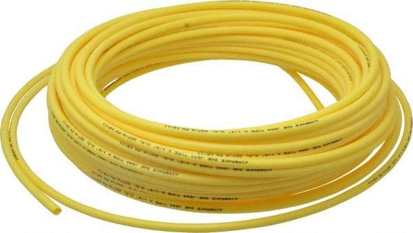 Coilhose Pneumatics - 11/64" ID x 1/4" OD, 0.04" Wall Thickness, 100' Long, Nylon 11 Tube - Yellow, 150 Max psi - Exact Tool & Supply