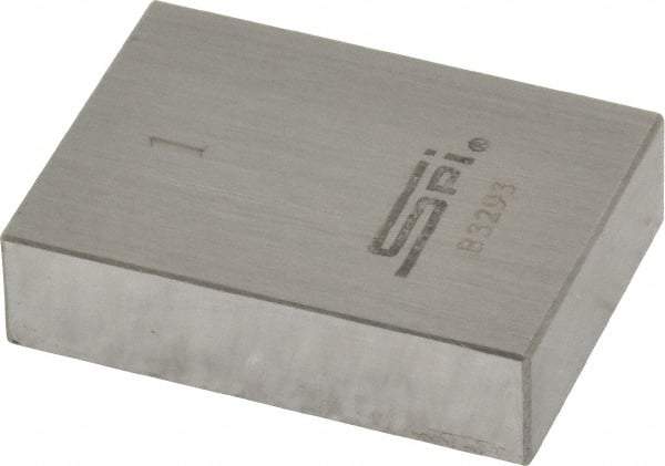 SPI - 1" Rectangular Steel Gage Block - Accuracy Grade AS-1, Includes NIST Traceability Certification - Exact Tool & Supply