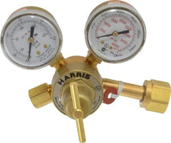 Harris Products - 320 CGA Inlet Connection, Female Fitting, 60 Max psi, Carbon Dioxide Welding Regulator - 5/8-18 Thread, Right Hand Rotation - Exact Tool & Supply