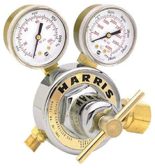 Harris Products - 580 CGA Inlet Connection, Male Fitting, 500 Max psi, Argon, Nitrogen & Helium Welding Regulator - 1/4 x 1/4 Flare Thread, Right Hand Rotation - Exact Tool & Supply