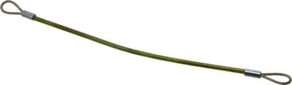 Jergens - 8" Long, Stainless Steel Cable Loop & Loop End, Quick Release Pin Lanyard - 1/16" Cable Diam, Nylon Cable - Exact Tool & Supply