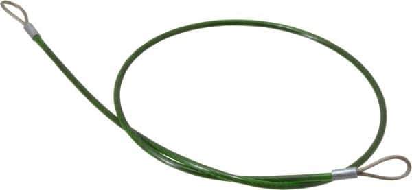 Jergens - 24" Long, Stainless Steel Cable Loop & Loop End, Quick Release Pin Lanyard - 1/16" Cable Diam, Nylon Cable - Exact Tool & Supply