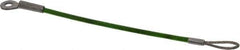Jergens - 6" Long, Stainless Steel Cable Loop & Eye End, Quick Release Pin Lanyard - 1/16" Cable Diam, 3/16" Hole Diam, Nylon Cable - Exact Tool & Supply