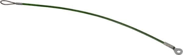 Jergens - 12" Long, Stainless Steel Cable Loop & Eye End, Quick Release Pin Lanyard - 1/16" Cable Diam, 3/16" Hole Diam, Nylon Cable - Exact Tool & Supply