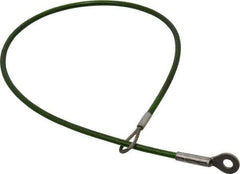 Jergens - 16" Long, Stainless Steel Cable Loop & Eye End, Quick Release Pin Lanyard - 1/16" Cable Diam, 3/16" Hole Diam, Nylon Cable - Exact Tool & Supply