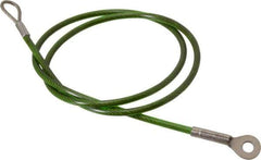 Jergens - 24" Long, Stainless Steel Cable Loop & Eye End, Quick Release Pin Lanyard - 1/16" Cable Diam, 3/16" Hole Diam, Nylon Cable - Exact Tool & Supply