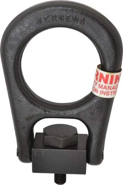 Jergens - 2,500 Lb Load Capacity Forged Center Pull Hoist Ring - 37 Ft/Lb Torque, M12 x 1.75 Thread, Alloy Steel - Exact Tool & Supply