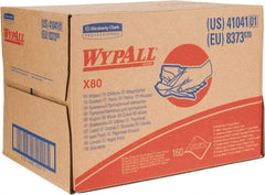 WypAll - X80 Dry Shop Towel/Industrial Wipes - Brag Box/Double Top Box, 16-3/4" x 12-1/2" Sheet Size, Blue - Exact Tool & Supply
