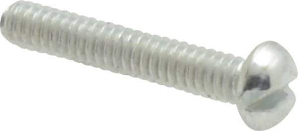 Value Collection - #2-56 UNC, 1/2" Length Under Head Slotted Drive Machine Screw - Round Head, Grade J82 Steel, Zinc-Plated Finish, Without Washer - Exact Tool & Supply