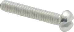 Value Collection - #2-56 UNC, 1/2" Length Under Head Slotted Drive Machine Screw - Round Head, Grade J82 Steel, Zinc-Plated Finish, Without Washer - Exact Tool & Supply