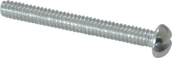 Value Collection - #2-56 UNC, 3/4" Length Under Head Slotted Drive Machine Screw - Round Head, Alloy Steel, Zinc-Plated Finish, Without Washer - Exact Tool & Supply