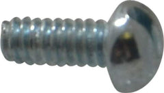 Value Collection - #3-48 UNC, 1/4" Length Under Head Slotted Drive Machine Screw - Round Head, Alloy Steel, Zinc-Plated Finish, Without Washer - Exact Tool & Supply