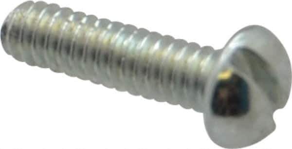 Value Collection - #3-48 UNC, 3/8" Length Under Head Slotted Drive Machine Screw - Round Head, Grade J82 Steel, Zinc-Plated Finish, Without Washer - Exact Tool & Supply