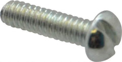 Value Collection - #3-48 UNC, 3/8" Length Under Head Slotted Drive Machine Screw - Round Head, Grade J82 Steel, Zinc-Plated Finish, Without Washer - Exact Tool & Supply
