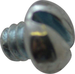 Value Collection - #4-40 UNC, 1/8" Length Under Head Slotted Drive Machine Screw - Round Head, Alloy Steel, Zinc-Plated Finish, Without Washer - Exact Tool & Supply