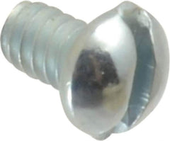Value Collection - #4-40 UNC, 3/16" Length Under Head Slotted Drive Machine Screw - Round Head, Alloy Steel, Zinc-Plated Finish, Without Washer - Exact Tool & Supply