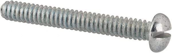 Value Collection - #4-40 UNC, 7/8" Length Under Head Slotted Drive Machine Screw - Round Head, Alloy Steel, Zinc-Plated Finish, Without Washer - Exact Tool & Supply