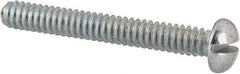 Value Collection - #4-40 UNC, 7/8" Length Under Head Slotted Drive Machine Screw - Round Head, Alloy Steel, Zinc-Plated Finish, Without Washer - Exact Tool & Supply
