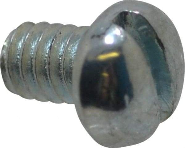 Value Collection - #5-40 UNC, 3/16" Length Under Head Slotted Drive Machine Screw - Round Head, Grade J82 Steel, Zinc-Plated Finish, Without Washer - Exact Tool & Supply