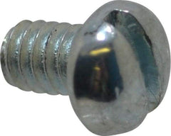 Value Collection - #5-40 UNC, 3/16" Length Under Head Slotted Drive Machine Screw - Round Head, Grade J82 Steel, Zinc-Plated Finish, Without Washer - Exact Tool & Supply