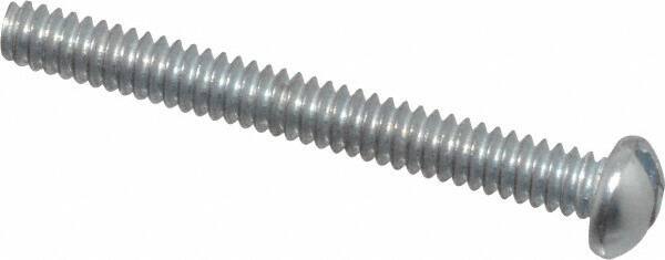 Value Collection - #4-40 UNC, 1" Length Under Head Slotted Drive Machine Screw - Round Head, Grade J82 Steel, Zinc-Plated Finish, Without Washer - Exact Tool & Supply