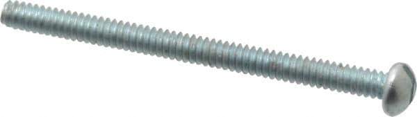 Value Collection - #4-40 UNC, 1-1/2" Length Under Head Slotted Drive Machine Screw - Round Head, Alloy Steel, Zinc-Plated Finish, Without Washer - Exact Tool & Supply