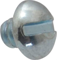 Value Collection - #6-32 UNC, 1/8" Length Under Head Slotted Drive Machine Screw - Round Head, Alloy Steel, Zinc-Plated Finish, Without Washer - Exact Tool & Supply