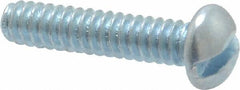 Value Collection - #6-32 UNC, 5/8" Length Under Head Slotted Drive Machine Screw - Round Head, Grade J82 Steel, Zinc-Plated Finish, Without Washer - Exact Tool & Supply